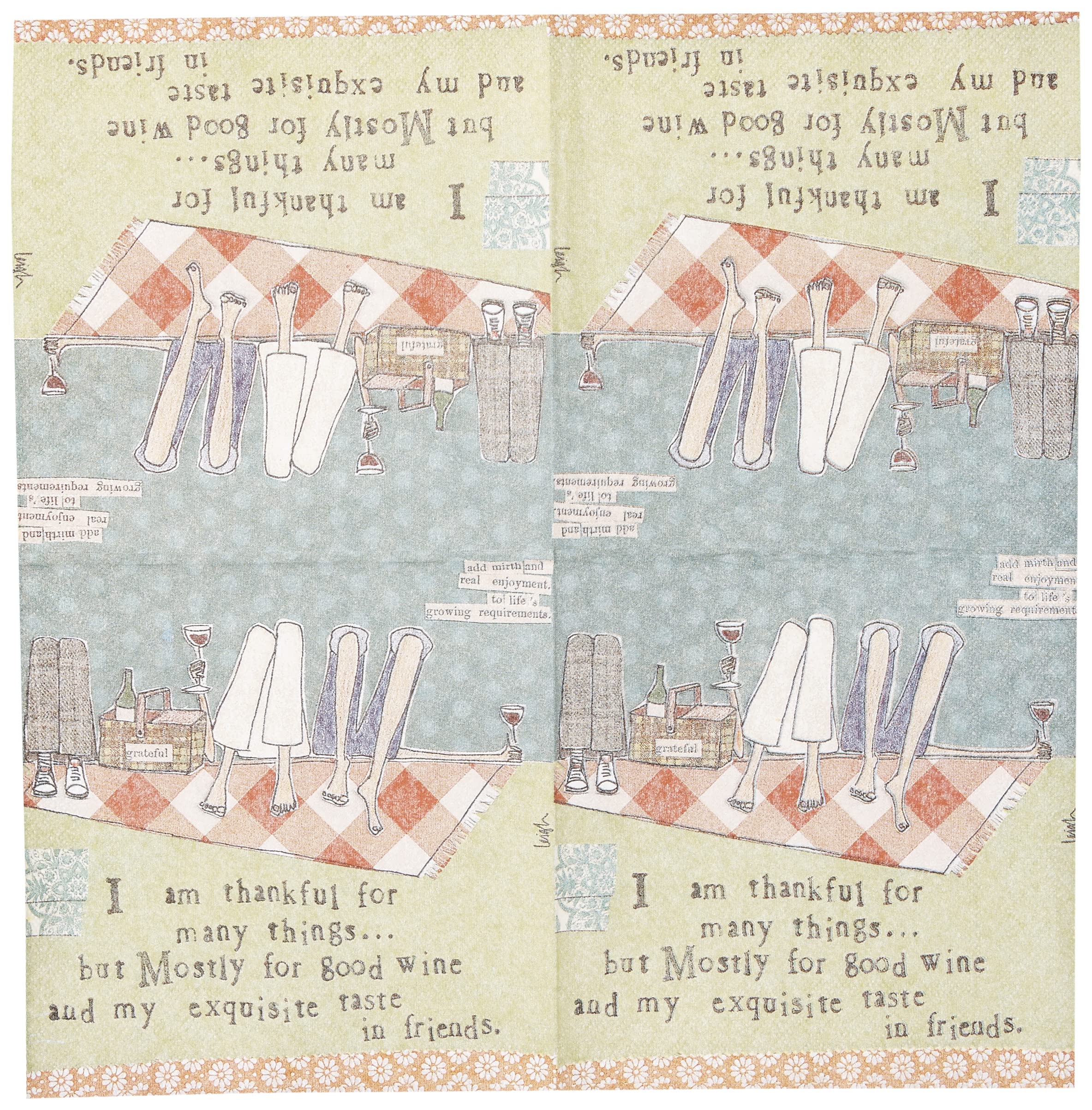 Ideal Home Range Curly Girl 3-Ply Paper Napkins, 5'' X 5'', Multicolor