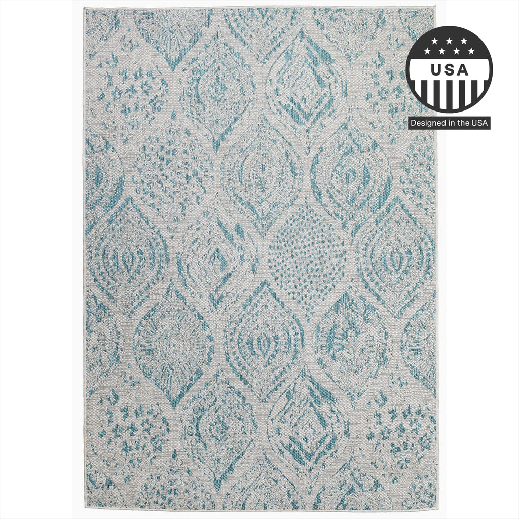 Fh Home Flat Woven Outdoor Rug - Waterproof, Easy To Clean, Stain Resistant - Premium Polypropylene Yarn - Distressed Farmhouse