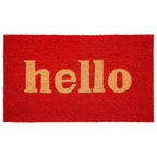 Calloway Mills 100282436Rnb Block Hello Doormat, 24' X 36', Red/Natural