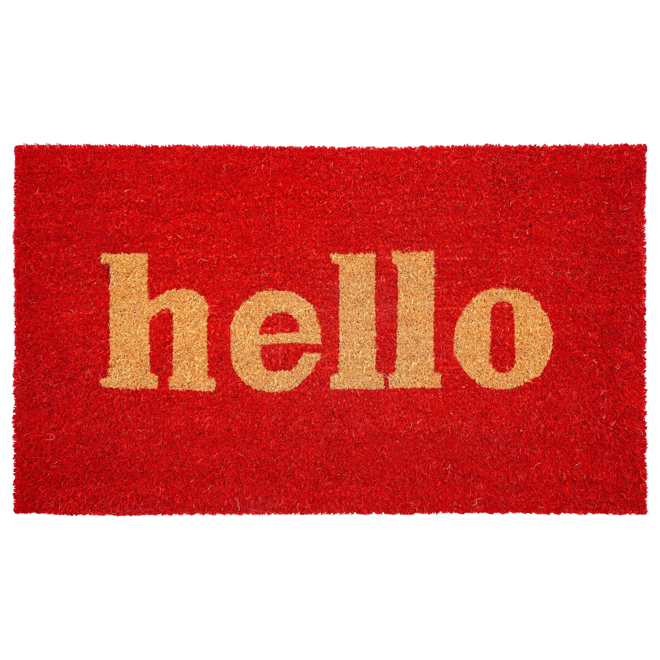 Calloway Mills 100281729Rnb Block Hello Doormat, 17' X 29', Red/Natural