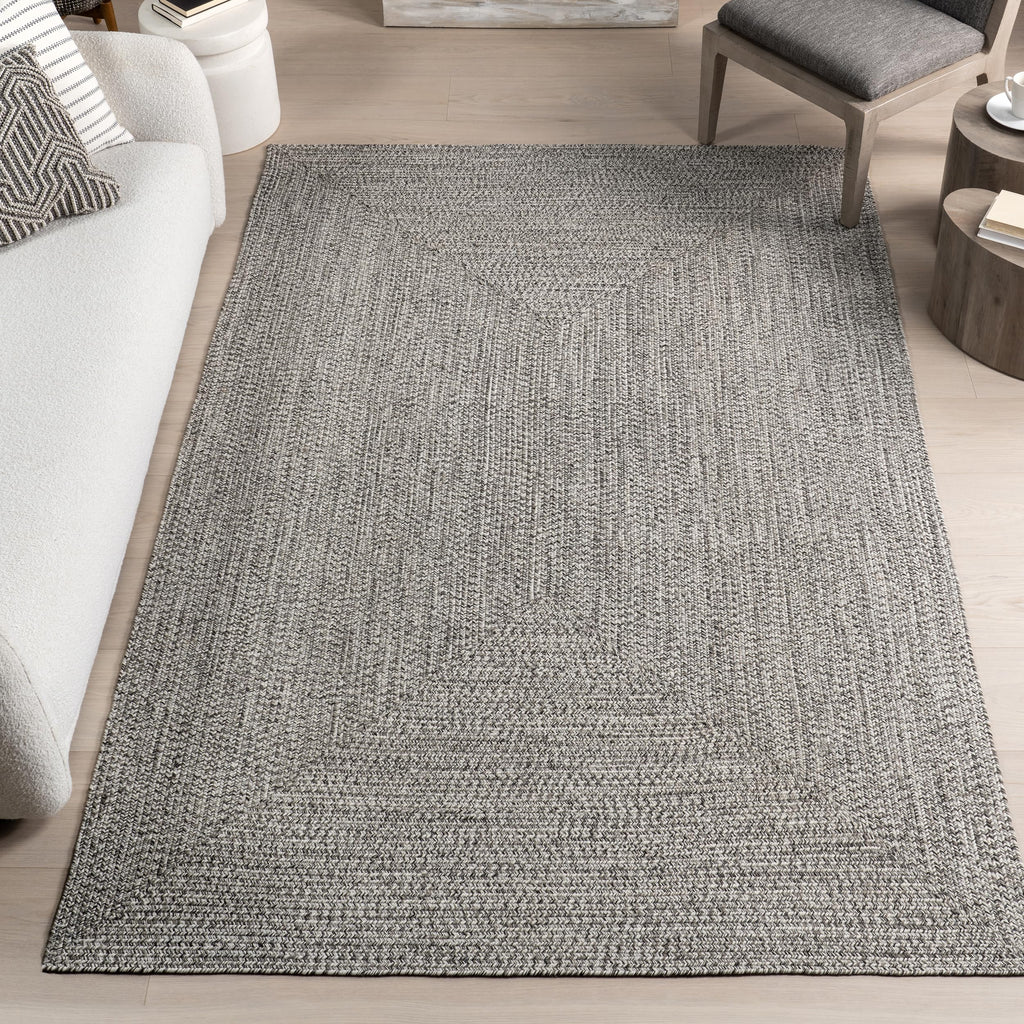 nuLOOM Wynn Braided Indoor/Outdoor Runner Rug, 2' 6'' x 10', Light Grey/Salt and Pepper