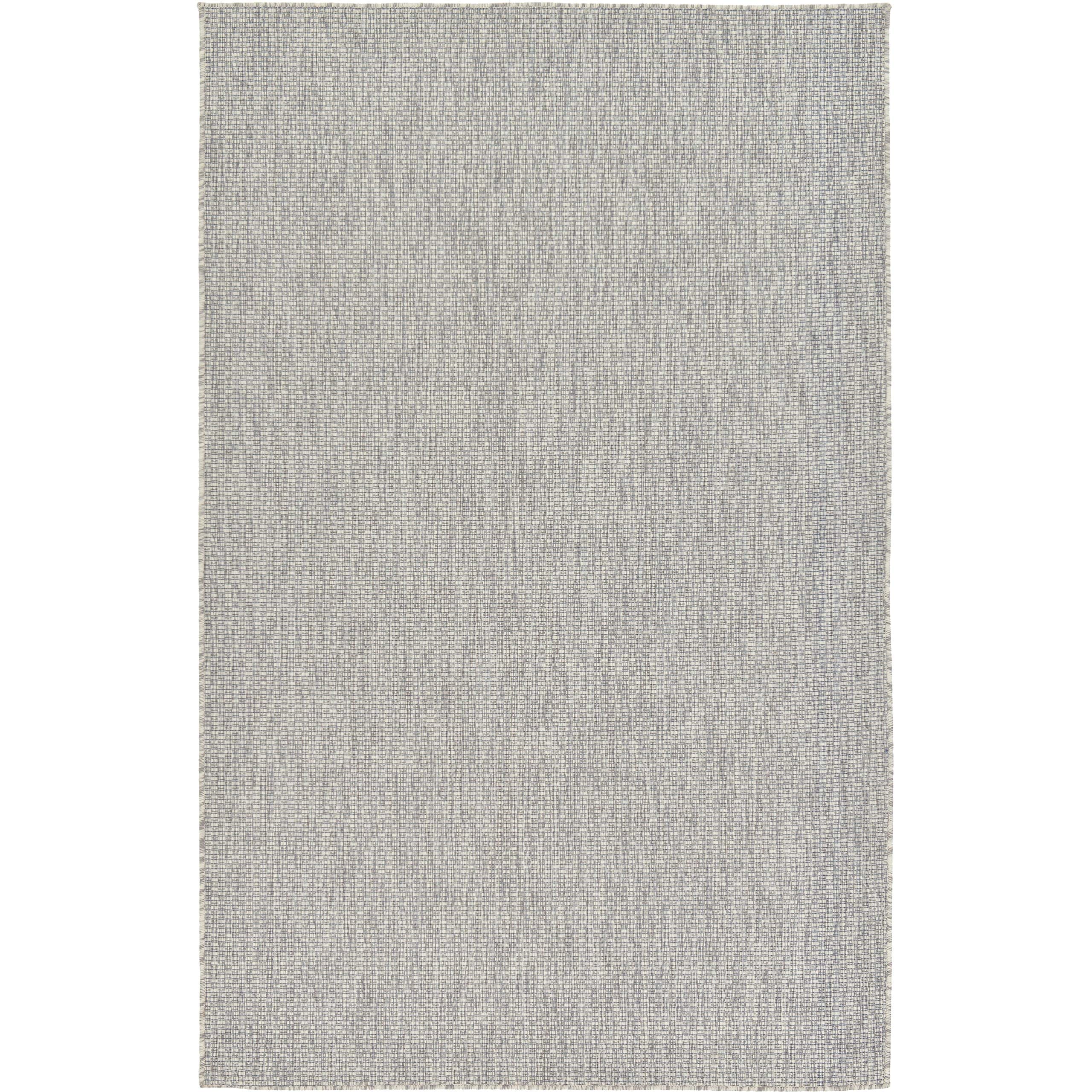 Unique Loom Collection Casual Transitional Solid Heathered Indoor/Outdoor Flatweave Area Rug (5' 3' X 8' Rectangle, Light Gray/