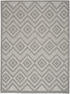 Nourison Versatile Indoor/Outdoor Silver Grey 6' X 9' Area Rug, Moroccan, Modern, Bedroom, Living Room, Backyard, Deck, Patio, Easy Clean, Non Shedding (6X9)