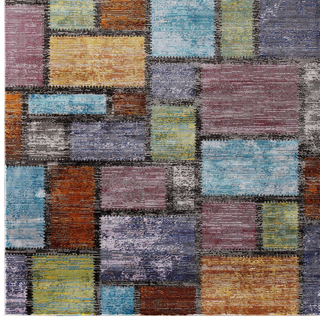 Modway Success Nyssa Abstract Geometric Mosaic Area Rug, 8X10, Multicolored