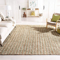 SAFAVIEH Natural Fiber Collection Area Rug - 6 x 9, Sage & Natural, Handmade Chunky Textured Jute 0.75-inch Thick, Ideal for H