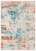 SAFAVIEH Madison Collection Accent Rug - 22 x 4, Cream & Orange, Modern Abstract Design, Non-Shedding & Easy Care, Ideal for H