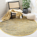 SAFAVIEH Rag Rug Collection 6 Round Yellow / Multi RAR121H Handmade Boho Stripe Cotton Area Rug