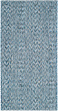 Safavieh Courtyard Collection Accent Rug - 2'3' X 5', Navy & Grey, Non-Shedding & Easy Care, Indoor/Outdoor & Washable-Ideal Fo