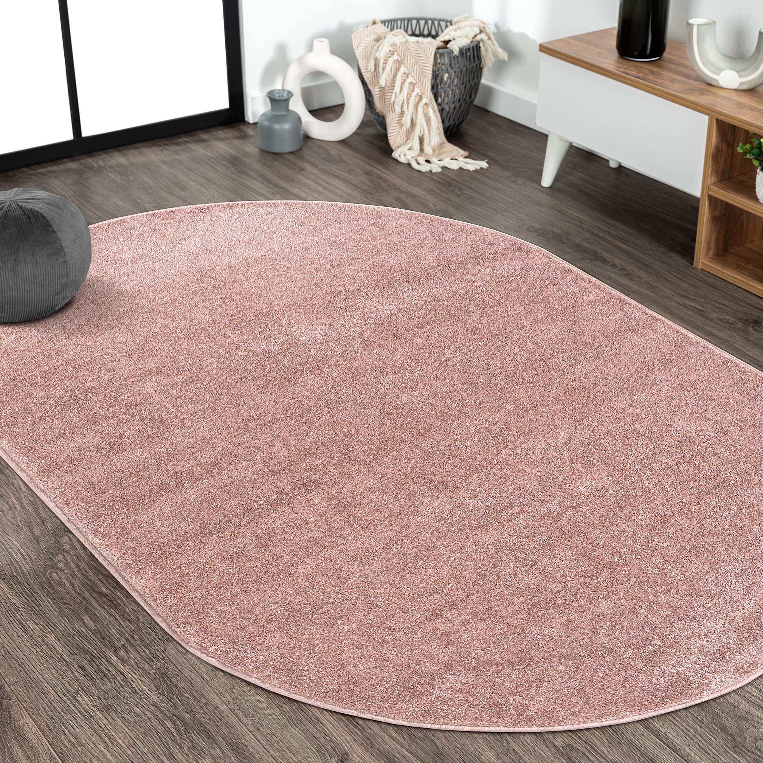 JONATHAN Y SEU100P-6OV Haze Solid Low-Pile Indoor Area Rug, Coastal, Bohemian, Minimalist, Classic, Casual for Bedroom,Kitchen,L