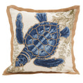 Saro Lifestyle Neptunian Collection Cotton Throw Pillow, 20', Sea Turtle