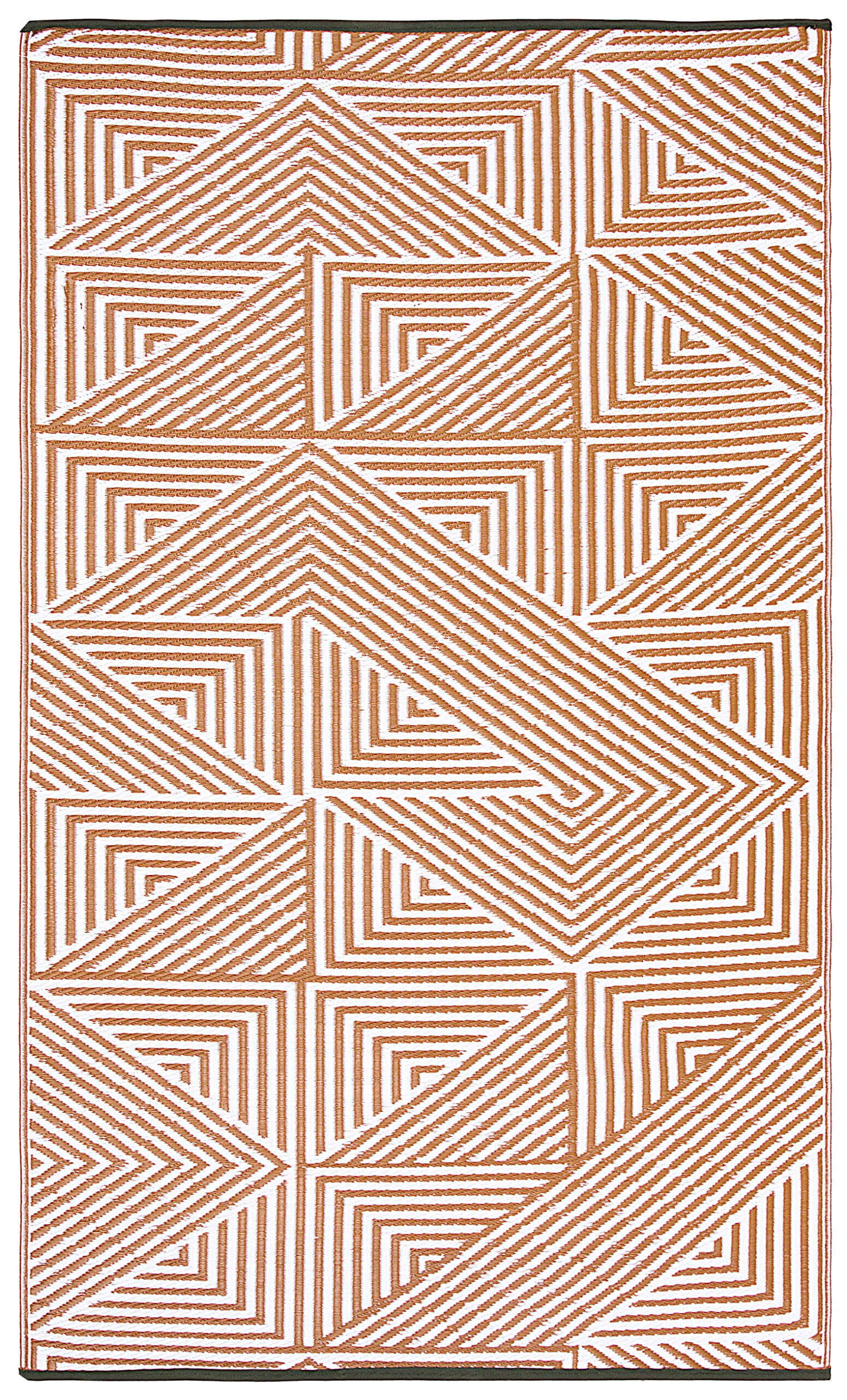 Fab Habitat Outdoor Rug - Waterproof, Fade Resistant, Crease-Free - Premium Recycled Plastic - Modern Geometric - Patio, Deck, P