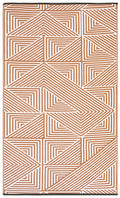 Fab Habitat Outdoor Rug - Waterproof, Fade Resistant, Crease-Free, Reversible - Premium Recycled Plastic - Modern Geometric - Pa