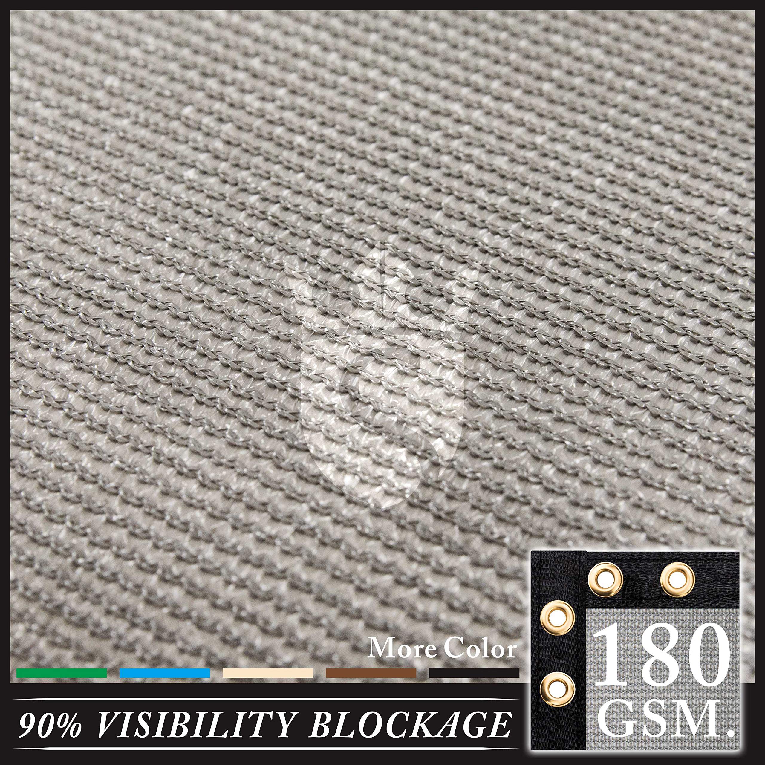 Royal Shade Custom Size 6' X 13' Grey Fence Privacy Screen Windscreen Cover Netting Mesh Fabric Cloth - Cable Zip Ties Included