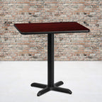 Flash Furniture Graniss 24'' x 30'' Rectangular Mahogany Laminate Table Top with 22'' x 22'' Table Height Base