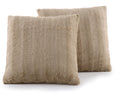Cheer Collection Faux Fur Throw Pillows - Decorative Pillows For Couch, Bed Throw Pillows, Sand Accent Pillows For Bedroom Or Li