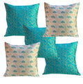 Pink Parrot Jacquard Art Silk Tilcolour Throw Pillow Covers/Cushion Covers 18X18InchSet Of 5Co3A1