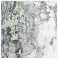 SAFAVIEH Adirondack Collection Area Rug - 4 Square, Green & Grey, Modern Abstract Design, Non-Shedding & Easy Care, Ideal for H