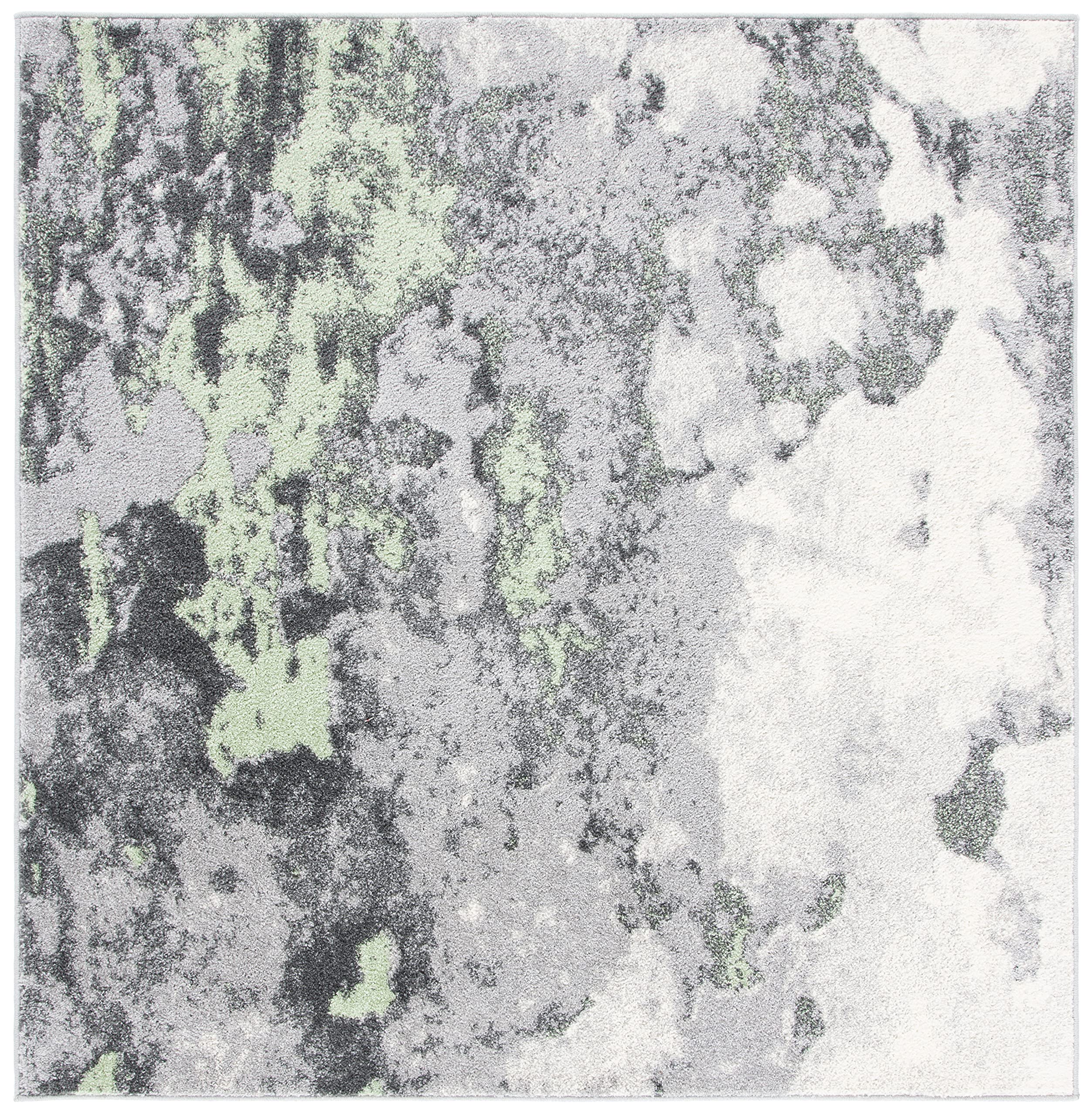 SAFAVIEH Adirondack Collection Area Rug - 4 Square, Green & Grey, Modern Abstract Design, Non-Shedding & Easy Care, Ideal for H