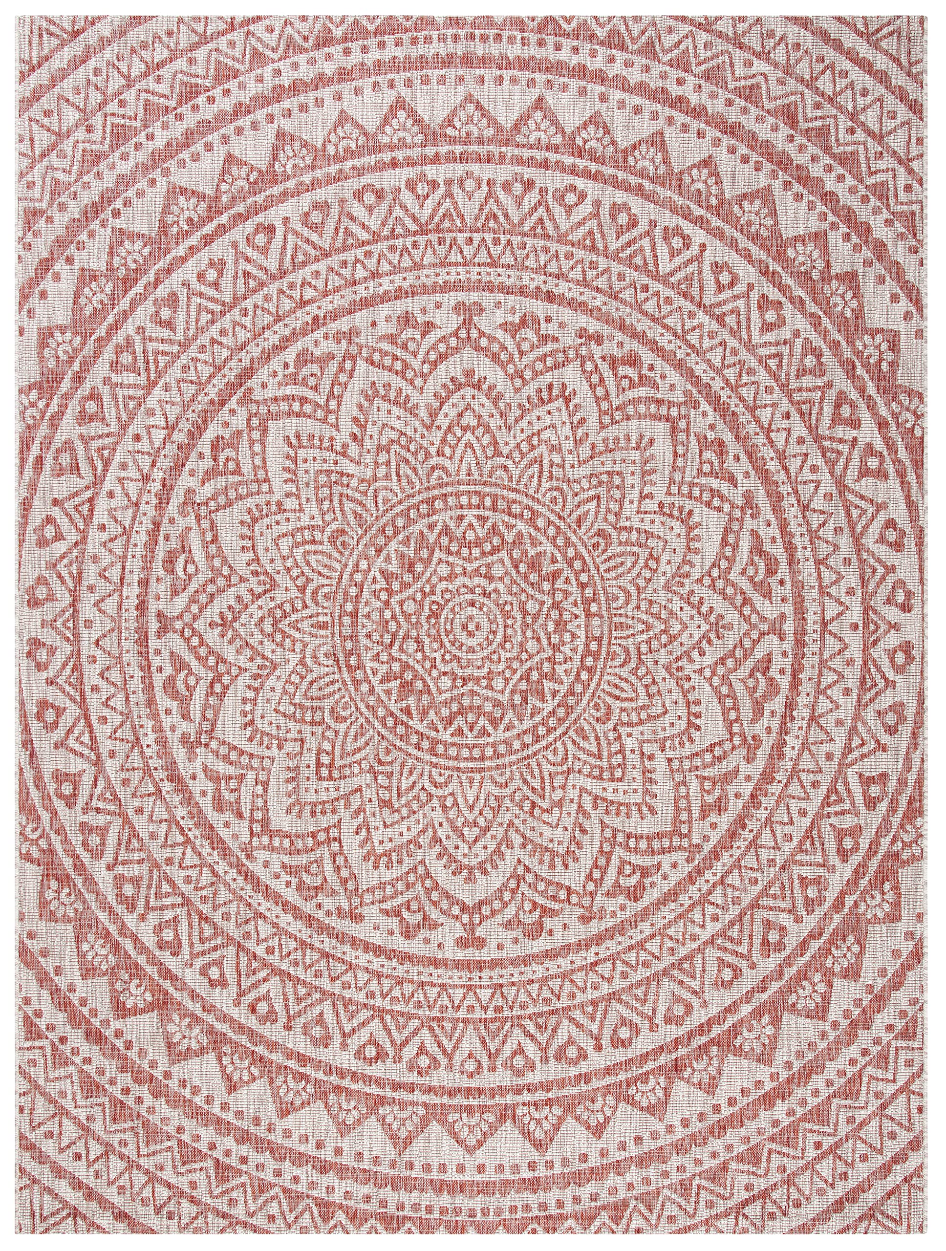 Safavieh Courtyard Collection 9' X 12' Light Beige/Terracotta Cy8734 Indoor/ Outdoor Waterproof Easy Cleaning Patio Backyard Mudroom Area Rug