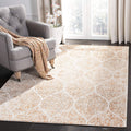 SAFAVIEH Madison Collection 4 Square Cream / Orange MAD604H Glam Ogee Trellis Distressed Non-Shedding Living Room Bedroom Accen