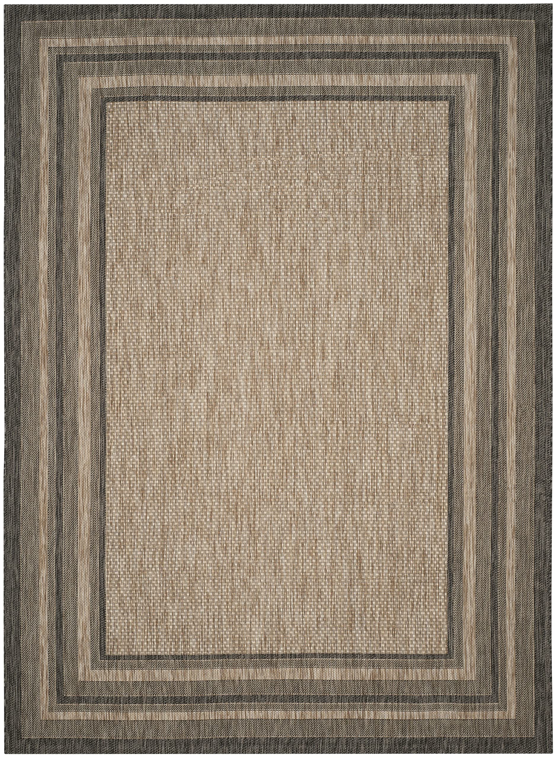 Safavieh Courtyard Collection 8' X 10' Natural / Black Cy8475 Indoor/ Outdoor Patio Backyard Mudroom Area Rug
