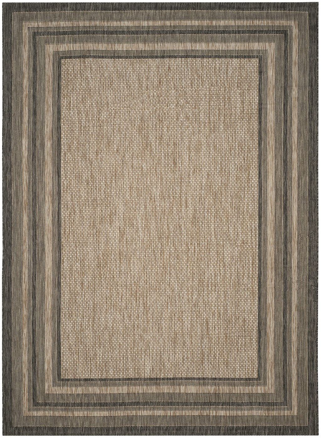 Safavieh Courtyard Collection 8' X 10' Natural / Black Cy8475 Indoor/ Outdoor Patio Backyard Mudroom Area Rug