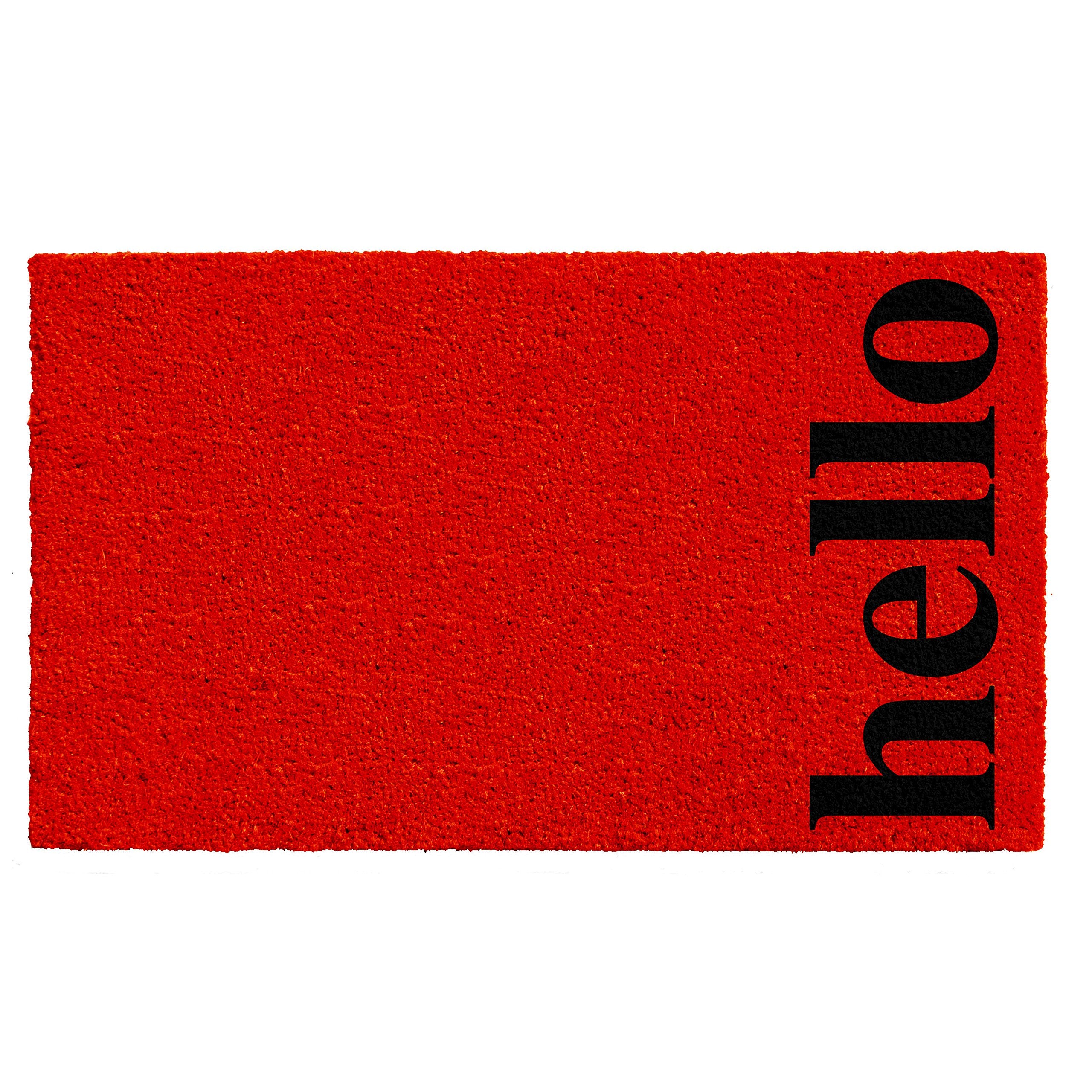 Calloway Mills 102651729Rbb Vertical Hello Doormat, Red/Black, 17' X 29'