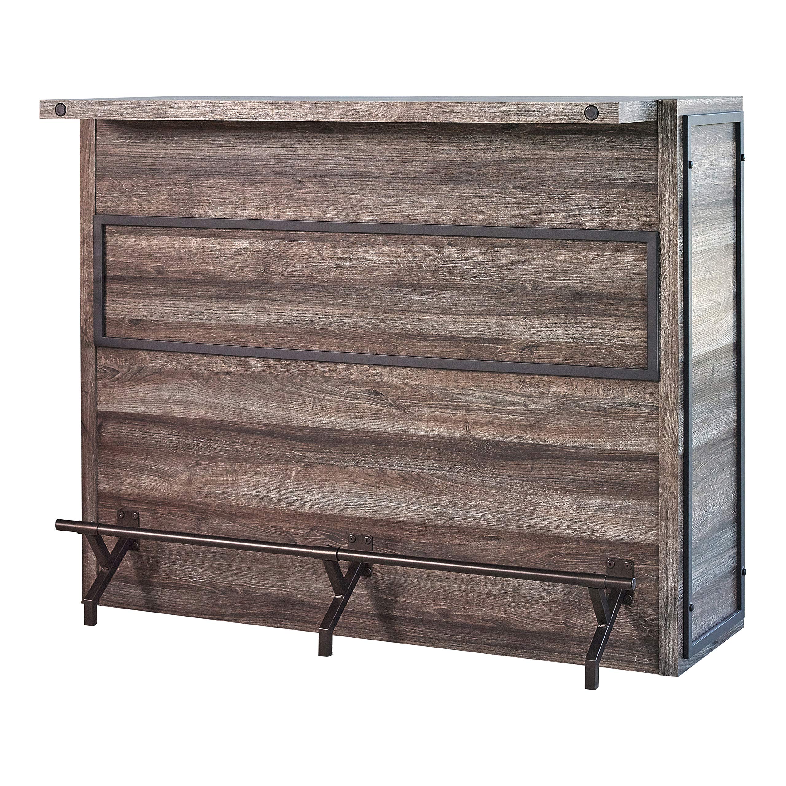 Coaster Home Furnishings Joe Rustic Farmhouse 5-Shelf Home Bar Unit Wine Liquor Storage Cabinet Aged Oak 182071
