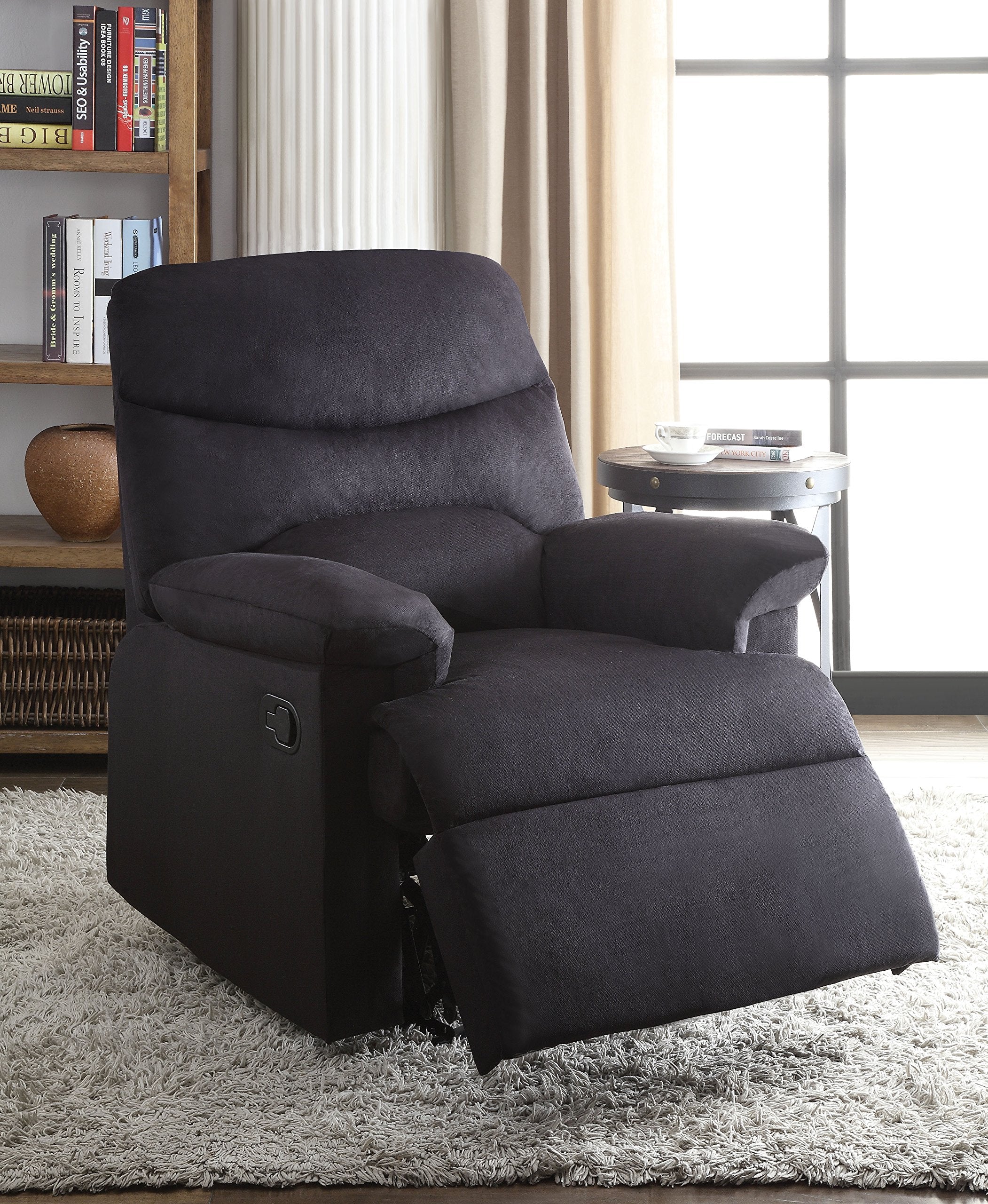 Acme Arcadia Woven Recliner In Black