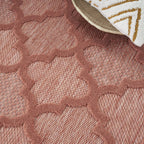 Nourison Easy Care Moroccan Coral/Orange 5' X 7' Area -Rug, Trellis, Easy -Cleaning, Non Shedding, Bed Room, Living Room, Dining Room, Backyard, Deck, Patio (5X7)