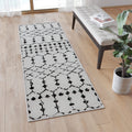 Flash Furniture Beth Geometric Bohemian Low Pile Rug - 2'X6' - Ivory/Black