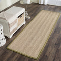 Safavieh Natural Fiber Collection Runner Rug - 26 x 10, Natural & Olive, Border Herringbone Seagrass Design, Easy Care, Ideal 