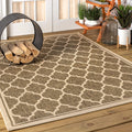 JONATHAN Y SMB109A-6 Trebol Moroccan Trellis Textured Weave Brown/Beige 6 ft. x 9 ft. Indoor/Outdoor Area Rug, Pet Friendly, Non