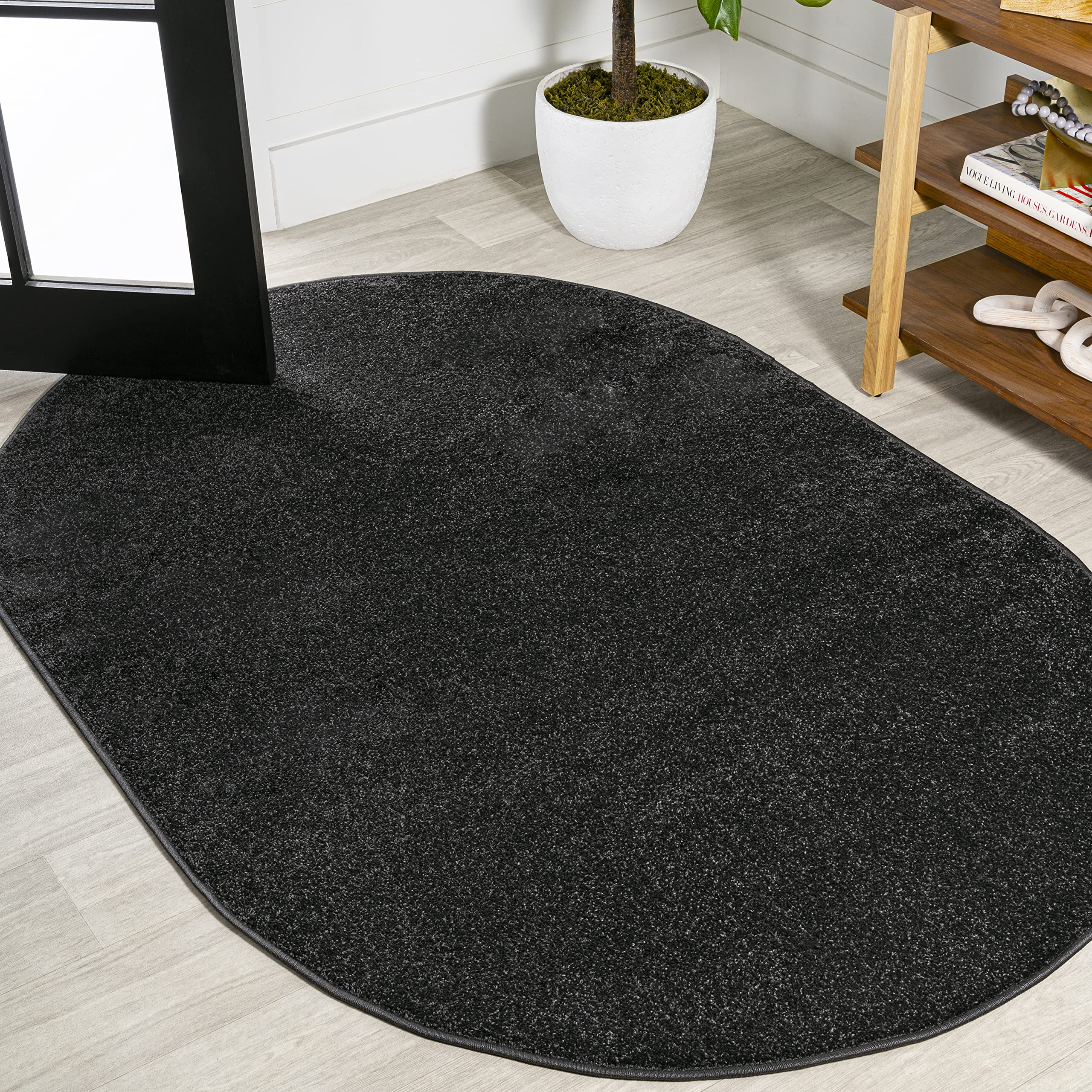 JONATHAN Y SEU100I-5OV Haze Solid Low-Pile Indoor Area Rug, Coastal, Bohemian, Minimalist, Classic, Casual for Bedroom,Kitchen,L