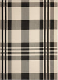 SAFAVIEH Courtyard Collection Area Rug - 8 x 10, Black & Bone, Plaid Design, Non-Shedding & Easy Care, Indoor/Outdoor & Washab