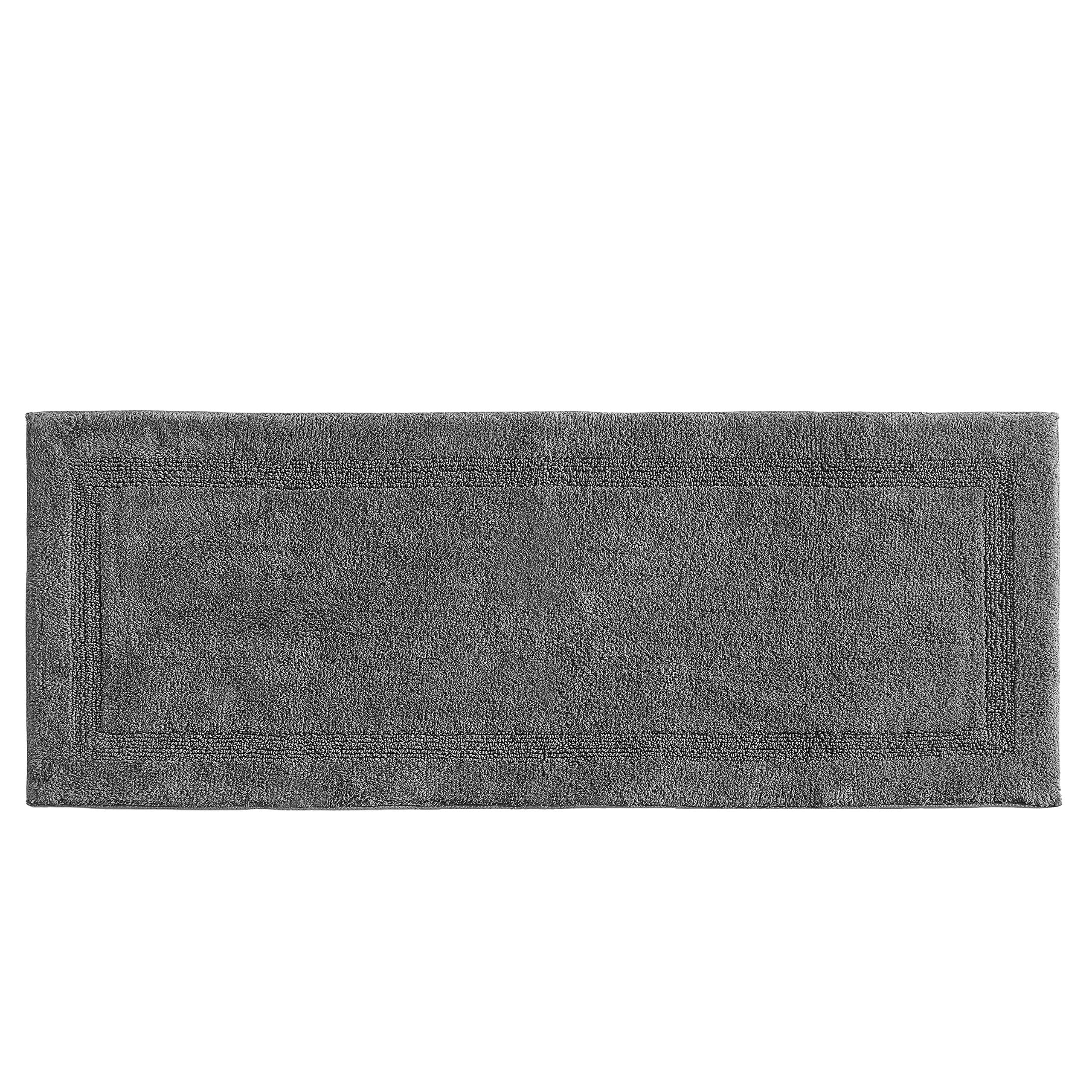 Nautica - Bathroom Rug Runner, Soft & Absorbent Cotton Bath Mat, Modern Bathroom Decor (Peniston Grey, 60 x 22)