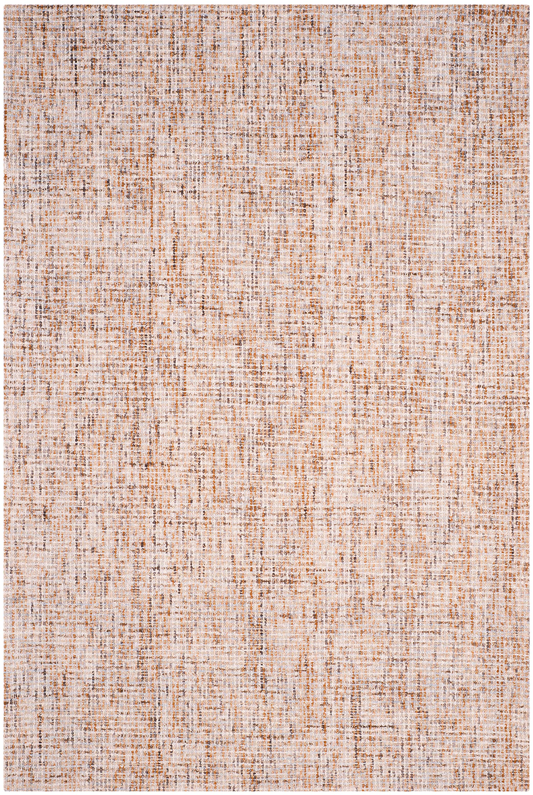 Safavieh Abstract Collection Area Rug - 8' X 10', Beige & Rust, Handmade Wool, Ideal For High Traffic Areas In Living Room, Bedr