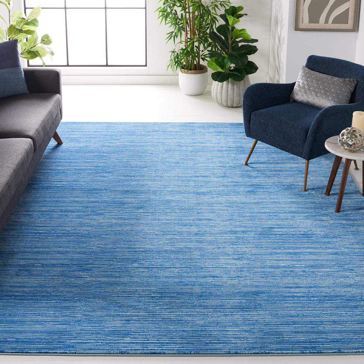 Safavieh Vision Collection 8 X 10 Blue Vsn606M Modern Ombre Tonal Chic Non-Shedding Living Room Dining Bedroom Area Rug