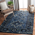 SAFAVIEH Vintage Hamadan Collection Accent Rug - 27 x 5, Blue & Grey, Oriental Persian Design, Non-Shedding & Easy Care, Ideal