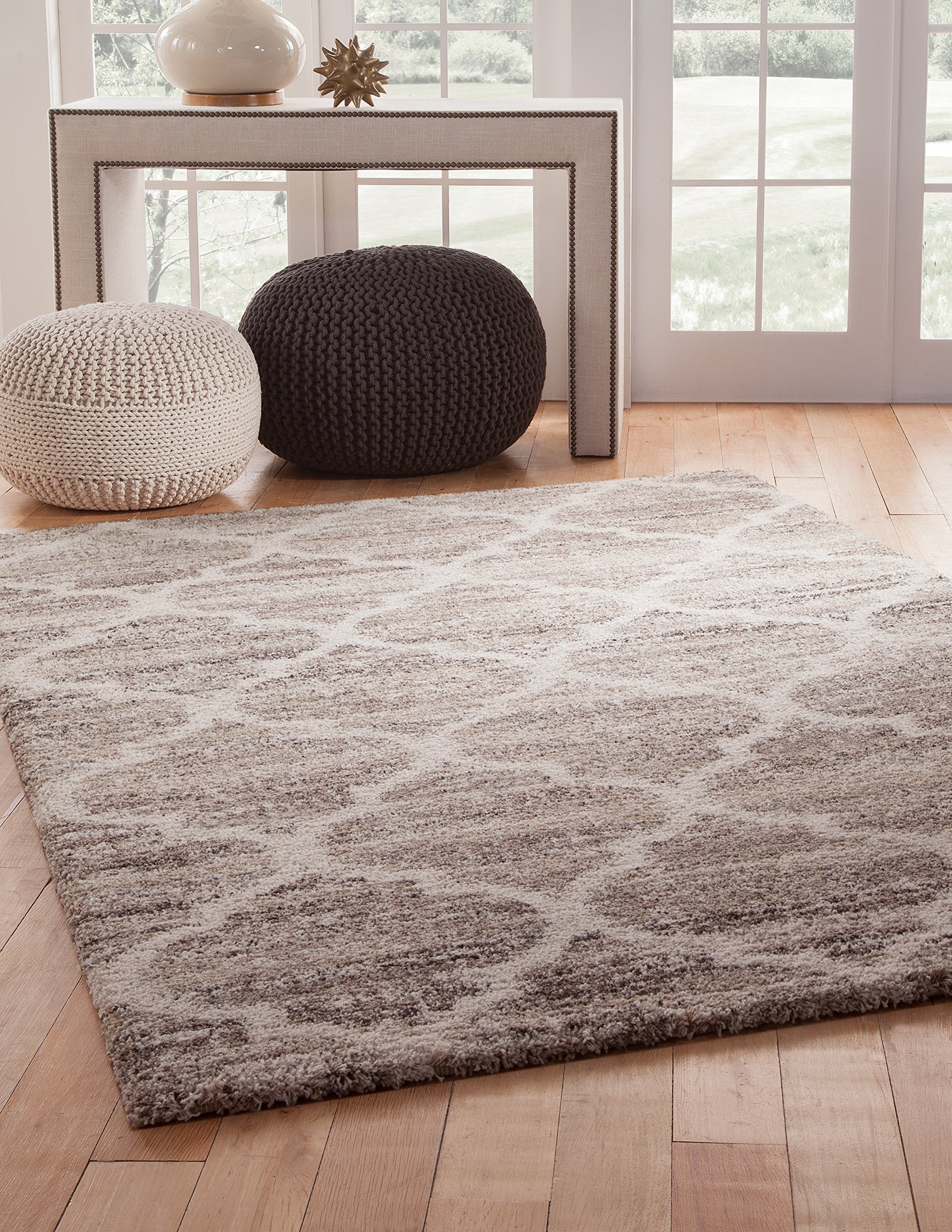 Abacasa Granada Trellis Area Rug, 5' X 8', Ivory/Tan/Brown