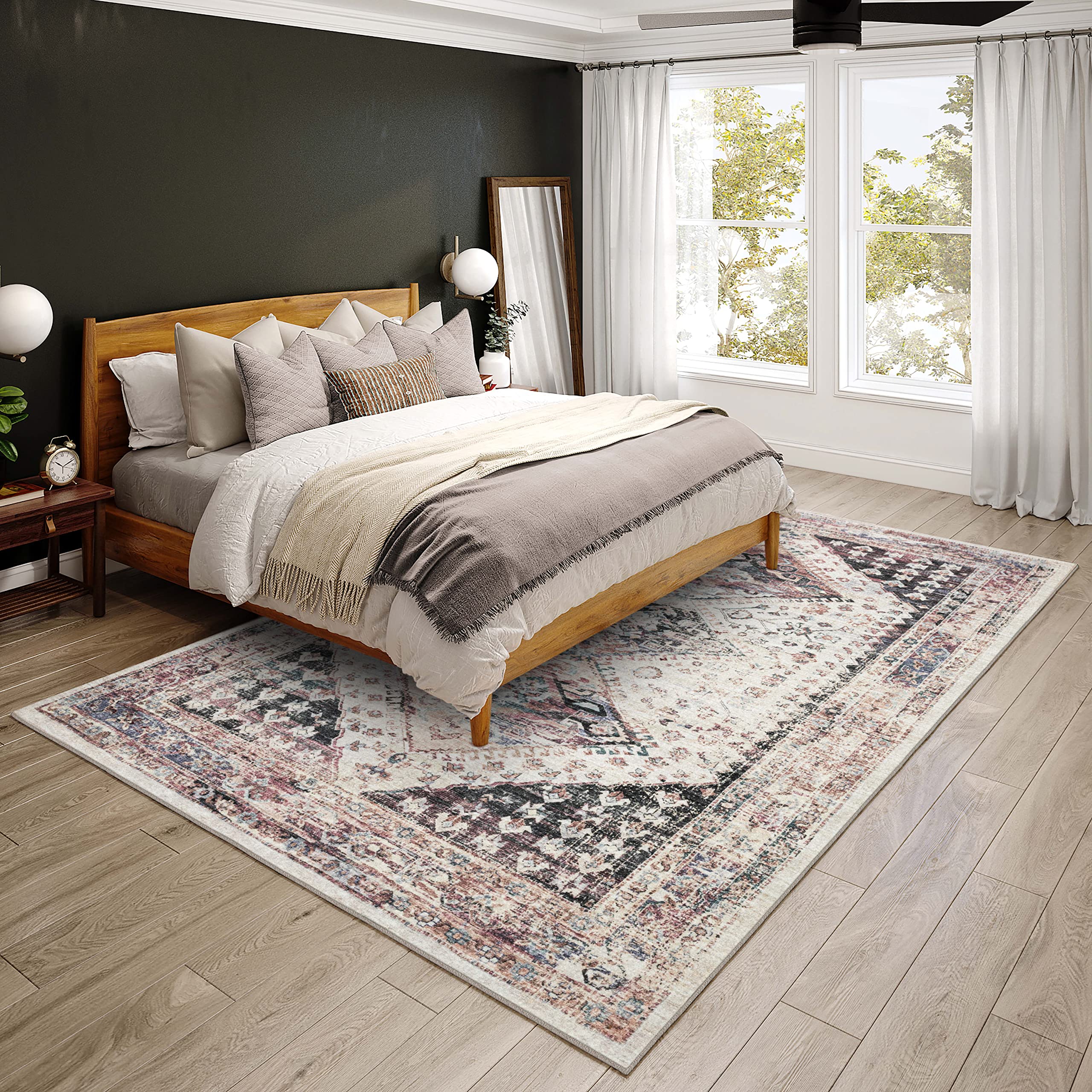 Dalyn Rugs Jericho Jc9 Pearl 5' X 7'6" Rectangle Soft Area Rug, Easy Clean, Non Shedding, Bedroom, Entry, Living Room, Dining Room, Kitchen Rug