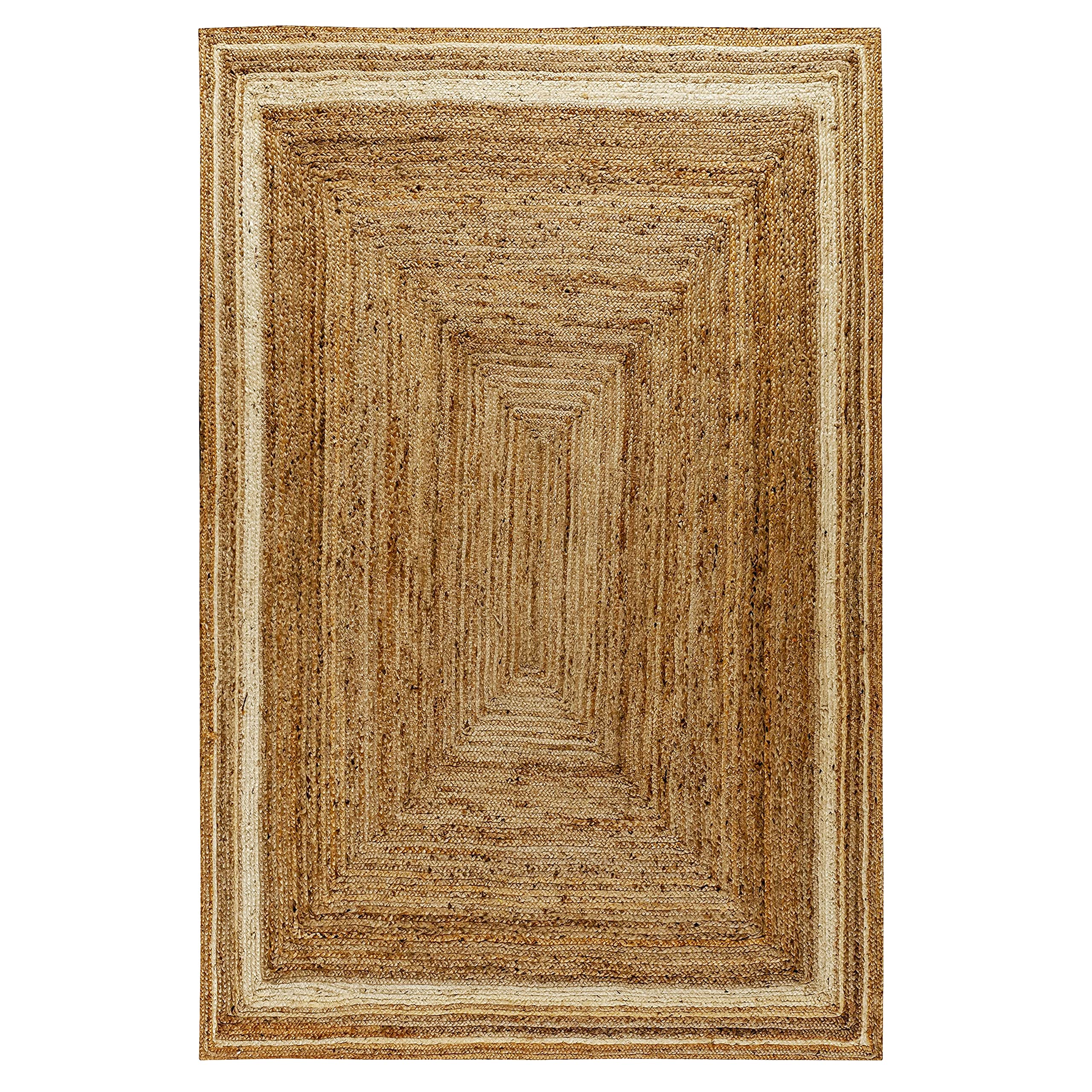 Flash Furniture Prima Natural Fiber Jute Area Rug 8' X 10' - Braided Indoor Jute Rug - Natural Area Rugs