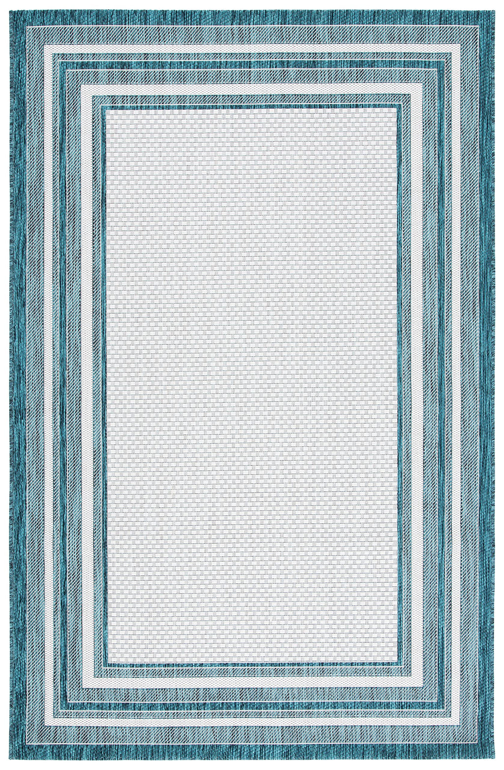 Safavieh Courtyard Collection 8' X 10' Ivory / Teal Cy8475 Indoor/ Outdoor Patio Backyard Mudroom Area Rug