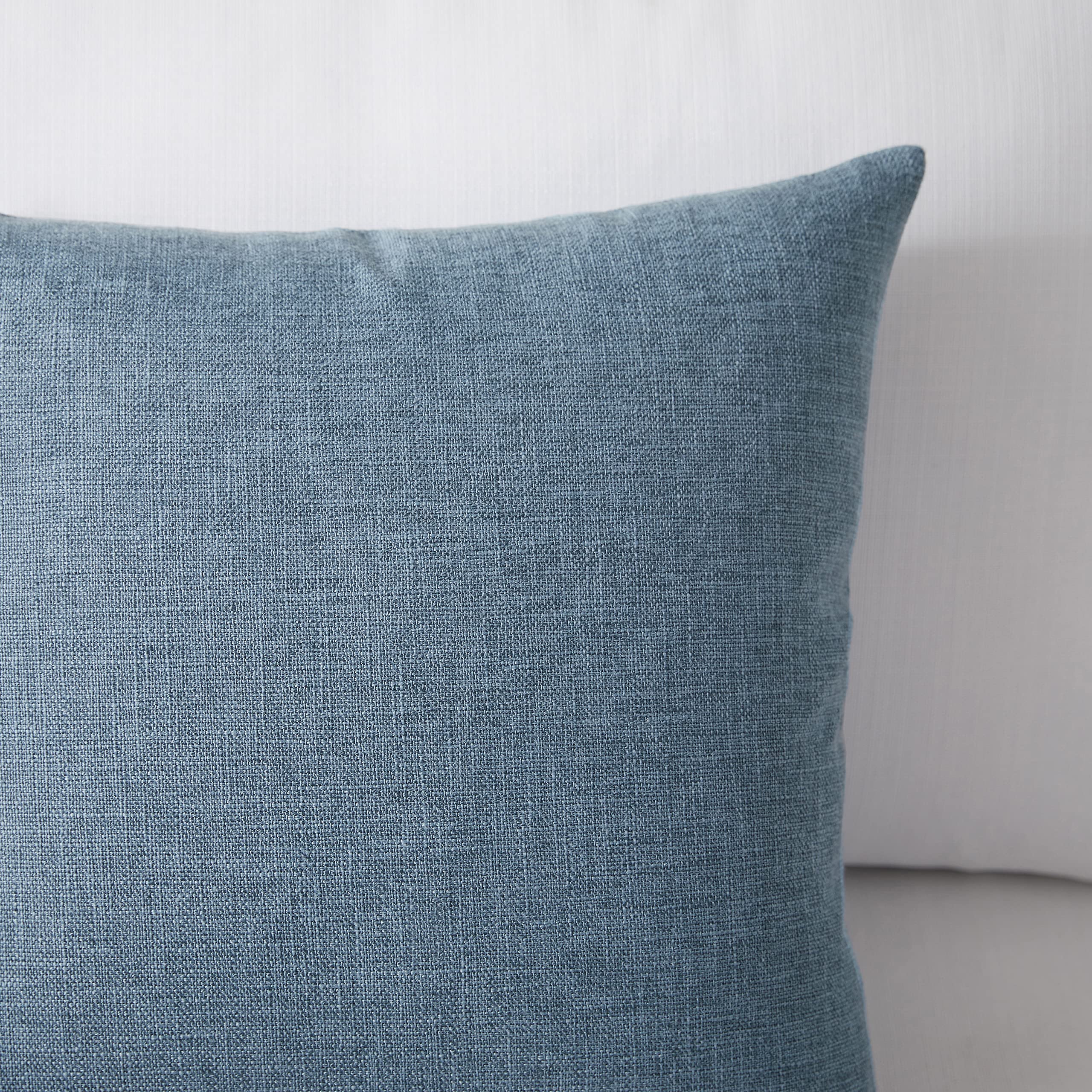 Meekio Set Of 2 Deep Grey Blue Pillow Covers 22 X 22 Inch Farmhouse Boho Decorative Throw Pillow Covers Linen Cushion Covers For Sofa Couch D?or