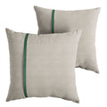 Sorra Home X Sunbrella - Indoor Outdoor Square Pillows, Set Of 2, 16 X 16, Silver Grey & Forest Green