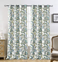 DriftAway Floral Blackout Teal Curtains 96 Inch Length for Living Room Bedroom 2 Panels Lined Grommet Window Drapes Thermal Rust