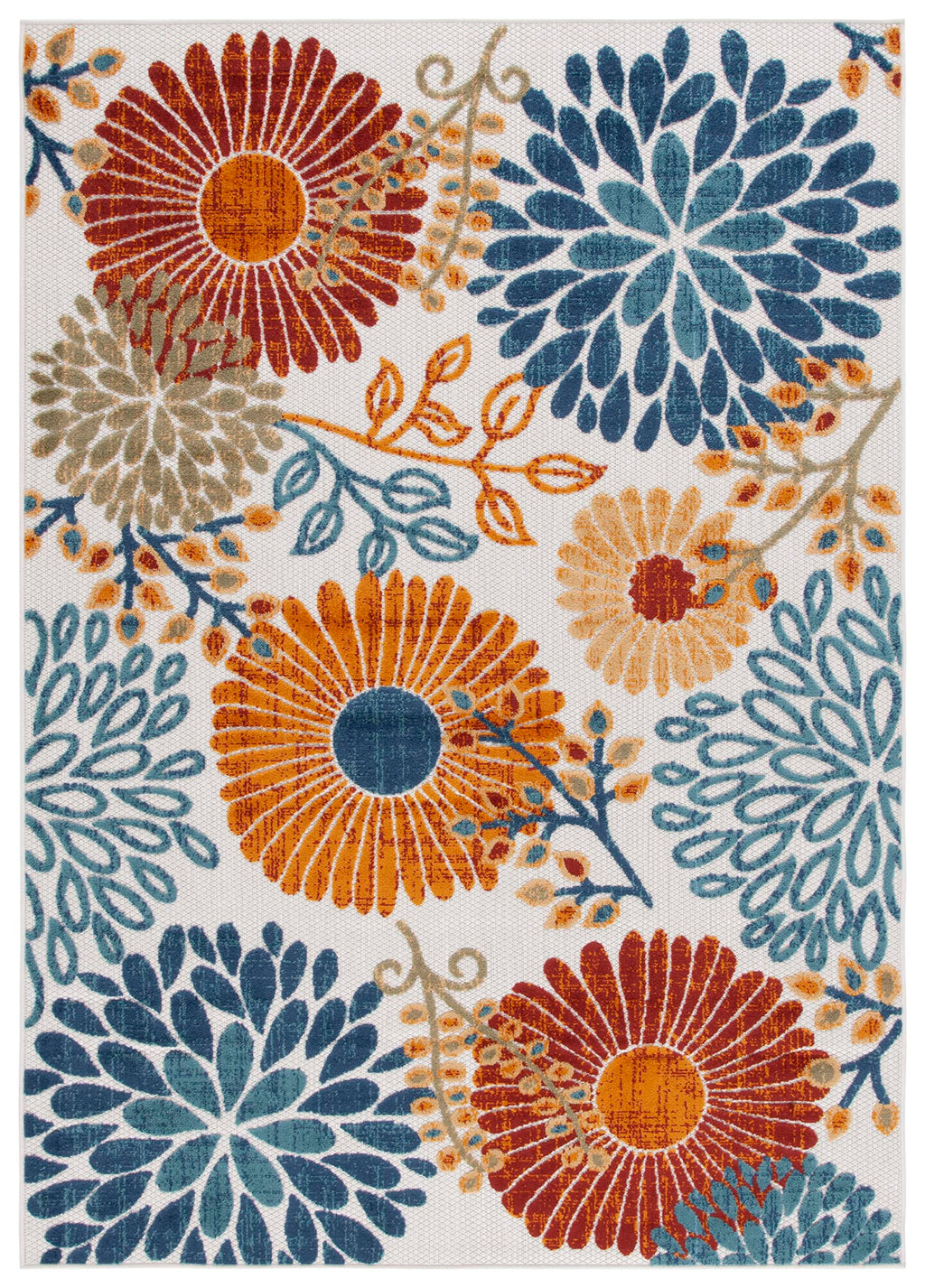 Safavieh Cabana Collection Accent Rug - 2' X 4', Creme & Red, Floral Design, Non-Shedding & Easy Care, Indoor/Outdoor & Washable-Ideal For Patio, Backyard, Mudroom (Cbn832A)