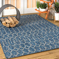 JONATHAN Y SMB108B-14 Ourika Moroccan Geometric Textured Weave Navy/Light Gray 10 ft. x 14 ft. Indoor/Outdoor Area Rug, Pet Frie