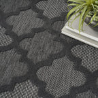 Nourison Easy Care Moroccan Charcoal/Black 5' X 7' Area Rug, Trellis, Easy Cleaning, Non Shedding, Bed Room, Living Room, Dining Room, Backyard, Deck, Patio (5X7)
