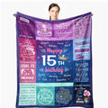 Wisegem 15 Year Old Girl Gifts For Birthday - Quinceanera Gifts Blanket - Gifts For 15 Year Old Girls 50'X40' - 15Th Birthday